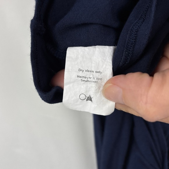 ASTR Navy Blue Asymmetrical Ruched Drape Skirt Women's Large Trendy Chic Evening - Picture 9 of 13